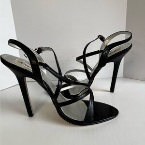 Frederick’s Classic Black Strappy Heels, sz 11